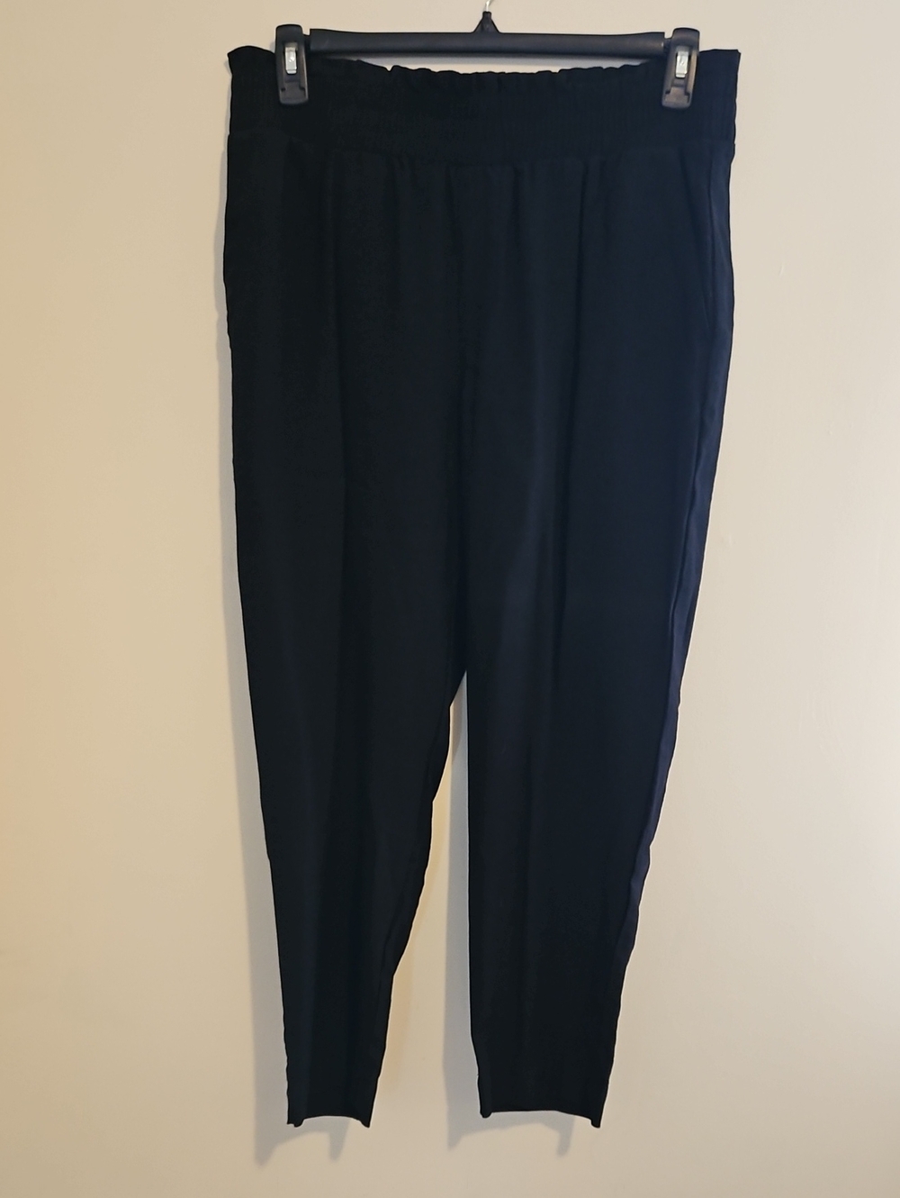 Black Elastic Waist Causual Pants